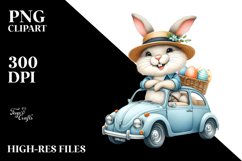 Watercolor Goofy Bunny with Modern Dressing PNG Product Image 2