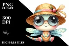 Cute Baby Dragonfly with Sun es, PNG Product Image 2