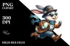Goofy Bunny with Hat and Sunglasses Running PNG Product Image 2