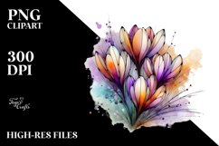 Stained Crocus Watercolor PNG Product Image 3