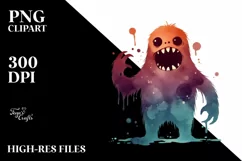 Simple Retro Monster Halloween PNG Product Image 3