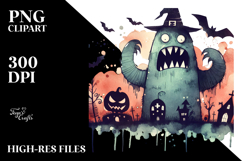 A Washed Retro Halloween Monster PNG Product Image 2