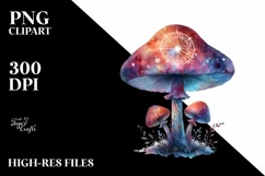 Magical Watercolor Mushroom Splash Clipart Product Image 3