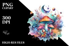 Magical Watercolor Mushroom Splash Clipart Product Image 3