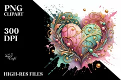 Colorful Wood Heart, Transparent PNG Product Image 2