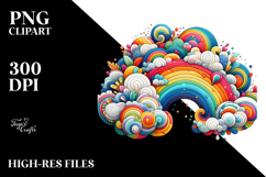 Colorful Rainbow Clouds PNG Product Image 2