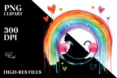 Smiling Rainbow with Hearts PNG Product Image 2