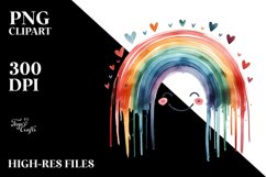 Colorful Smiling Rainbow with Hearts PNG Product Image 2