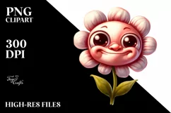 Funny Expressive Flower Baby, PNG Product Image 3