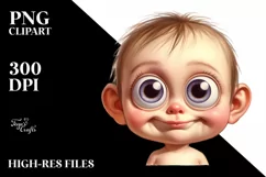 Funny Baby Face Flower, High-Res PNG Product Image 1