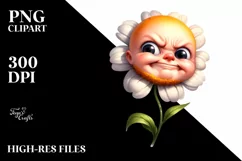 Funny Expressive Flower Baby, PNG Product Image 3