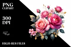 Vibrant Pink Watercolor Flowers Product Image 1
