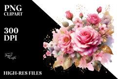 Vibrant Pink Watercolor Flowers Product Image 2