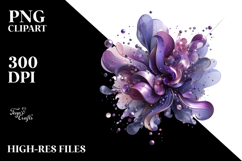 Glossy Violet Watercolor Splash PNG Product Image 2