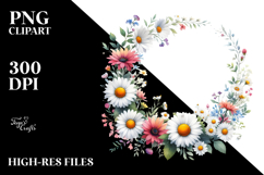 Watercolor Vibrant Floral Frame, PNG Product Image 2