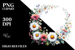 Watercolor Vibrant Floral Frame, PNG Product Image 2