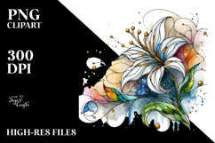 Abstract Stained Lily Made of Material PNG Product Image 2