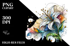Abstract Stained Lily Made of Material PNG Product Image 2