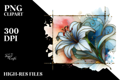Abstract Stained Lily PNG Product Image 2
