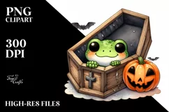 Halloween Frog Popping Out PNG Product Image 1
