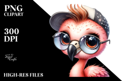 Cool Flamingo with Hat and Sunglasses PNG Product Image 2