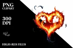 Heart Made of Fire PNG Product Image 2