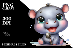 Smiling Baby Hippo,High-Resolution PNG Product Image 2