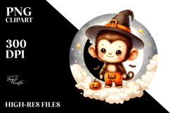 Retro Monkey for Halloween, High-Quality PNG Product Image 2