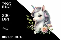 Colorful Freesia Baby Unicorn | Clipart Product Image 3