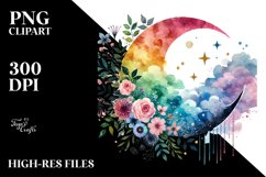 Colorful Simple Half Moon, PNG Product Image 2