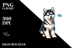 Husky with Surf and Shell Clipart Product Image 2