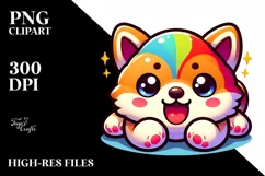 Cute Baby Akita Cartoon Clipart Product Image 3