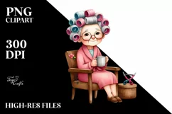 Vintage Lady Chair Watercolor Product Image 1