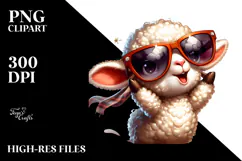 Ridiculously Cute Cartoon Lamb PNG Product Image 2
