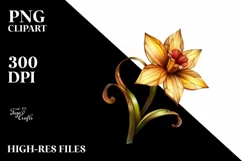 Wooden Stained Narcissus Clipart Product Image 3