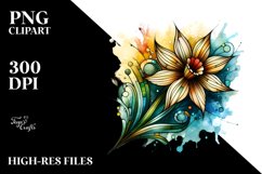 Wooden Stained Narcissus Clipart Product Image 3