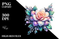 Detailed Vibrant Gardenia made of Diamonds, Transparent PNG Product Image 2