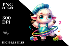 Vibrant Crazy Cute Baby Lamb PNG Product Image 2