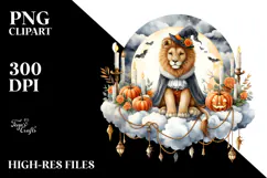 Lion Dressed for Halloween on Cloud PNG Product Image 2
