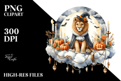Lion Dressed for Halloween on Cloud PNG Product Image 2