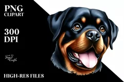 Rottweiler Big Eyes Watercolor Clipart Product Image 3