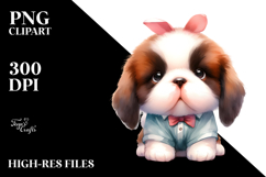 Expressive Baby Saint Bernard Watercolor PNG Product Image 2