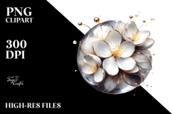 Abstract Golden Jasmine PNG Product Image 2
