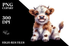 Cute Baby Highland Cow PNG Product Image 2