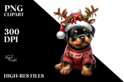 Expressive Baby Winter Rottweiler PNG Product Image 1