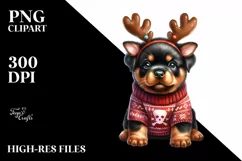 Winter Baby Rottweiler, High-Res PNG Product Image 1
