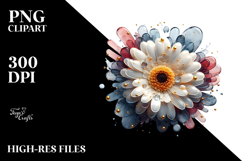Glossy Flower Watercolor Splash PNG Product Image 2