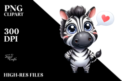 Cute Zebra Standing Up Clipart Product Image 2