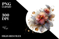 Glossy Impatiens with Golden Insertions PNG Product Image 2