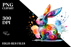 Colorful Bunny PNG Product Image 2